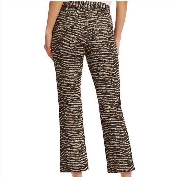 Joie -166 NWT Sharma Animal Print Ankle Pants in Biscotti Zebra Kick Fit Size 30 - Picture 2 of 12